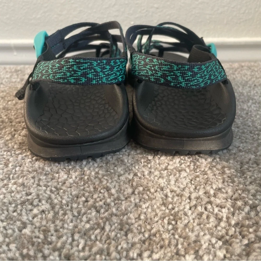 Chaco Z Cloud ZX2 Sandals Women’s Size 9 Hiking Water Shoes Toe Loop Green Black